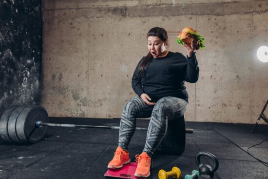 shocked obese woman cannot believe that she has not lost the weight